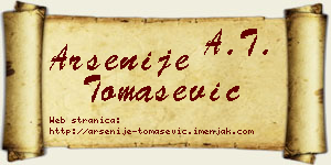 Arsenije Tomašević vizit kartica